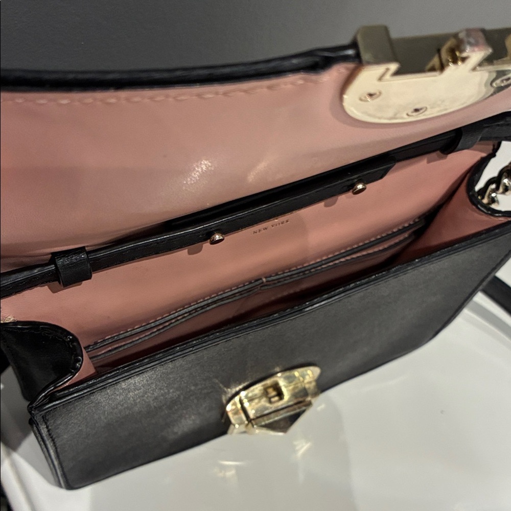 kate spade Black Leather Crossbody with Gold-Tone Chain Accent - Picture 6 of 6
